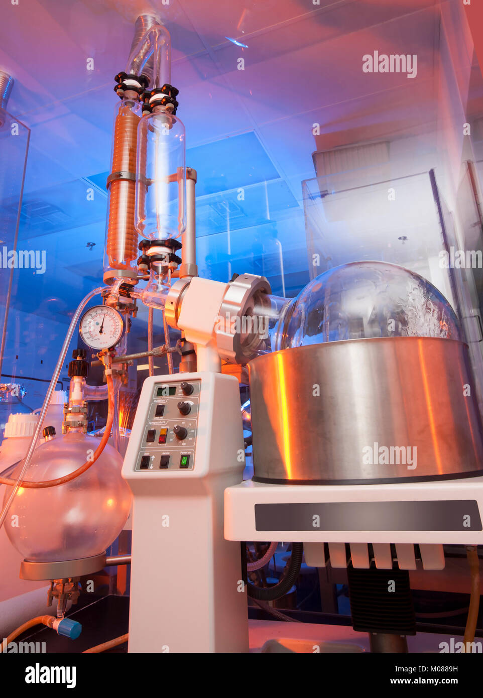 Chemical and Medical biology laboratory research glassware Stock Photo