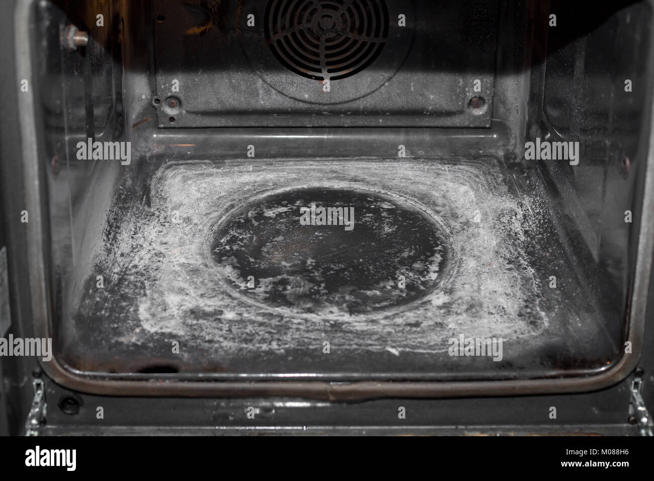 Oven after a selfcleaning, just wipe off Stock Photo Alamy