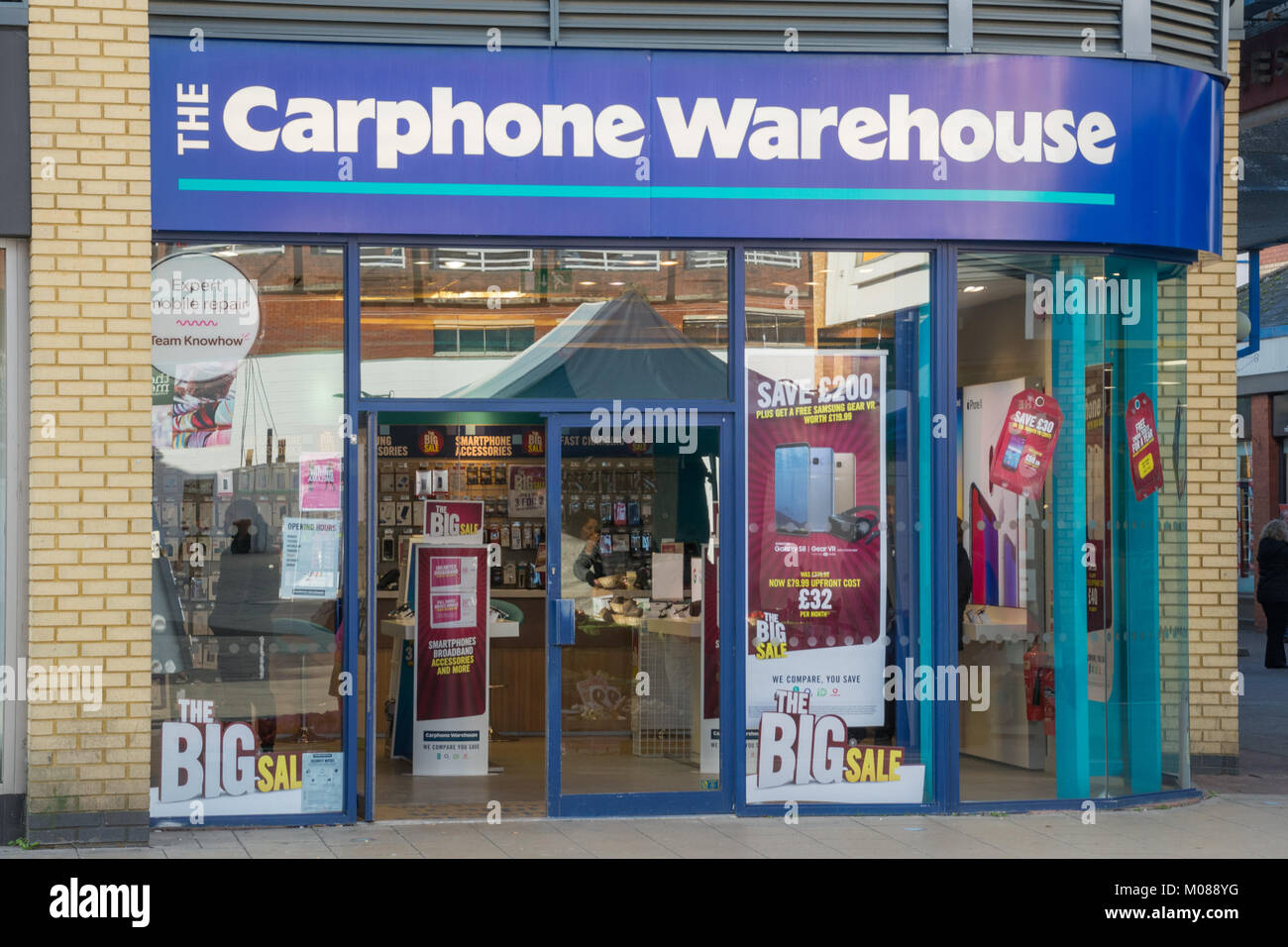 Carphone warehouse shop front and sign, UK Stock Photo