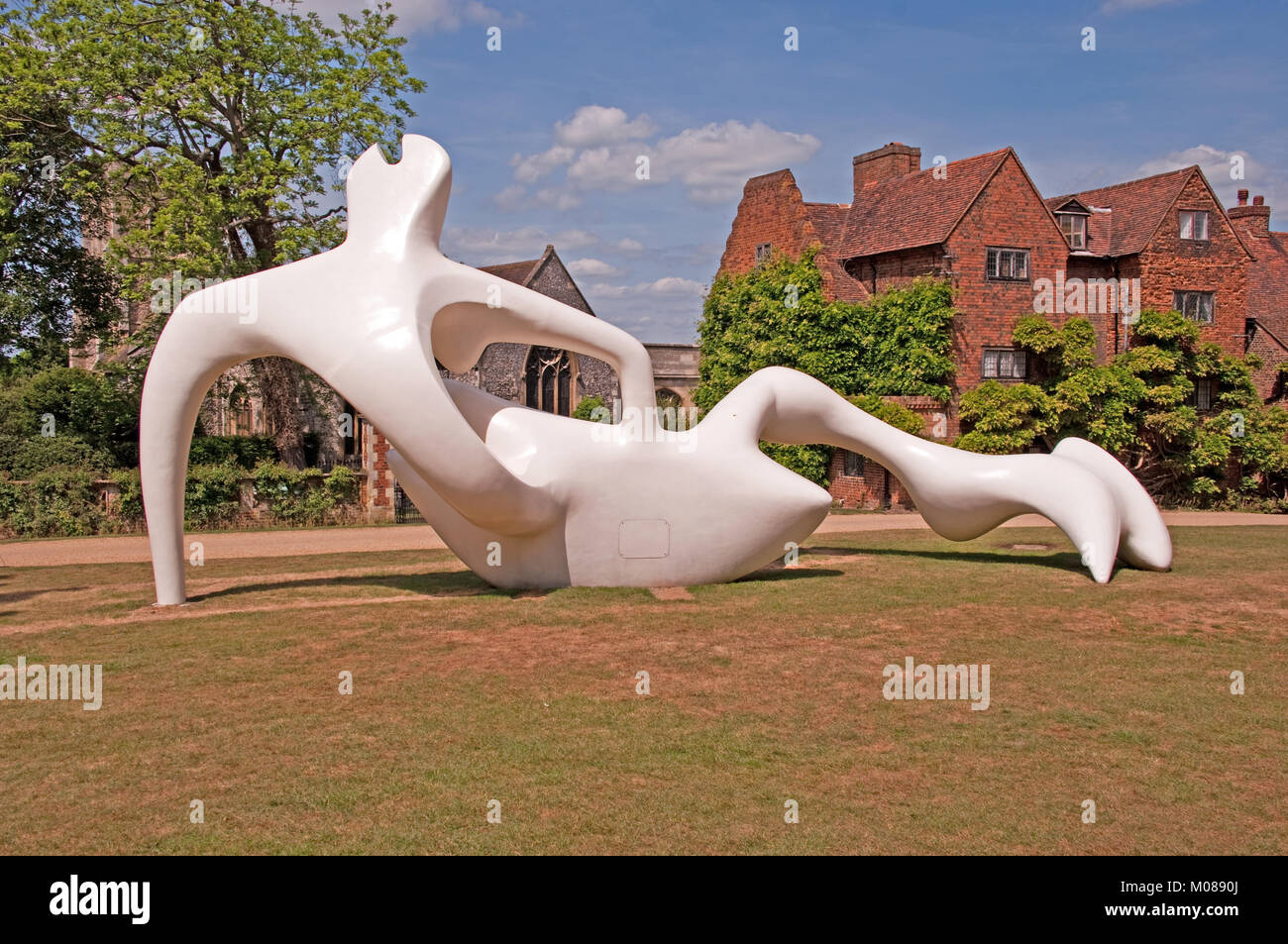 Hatfield House, Hertfordshire, Henny Moore Sculpture, England, Great Britain, United Kingdome, Stock Photo