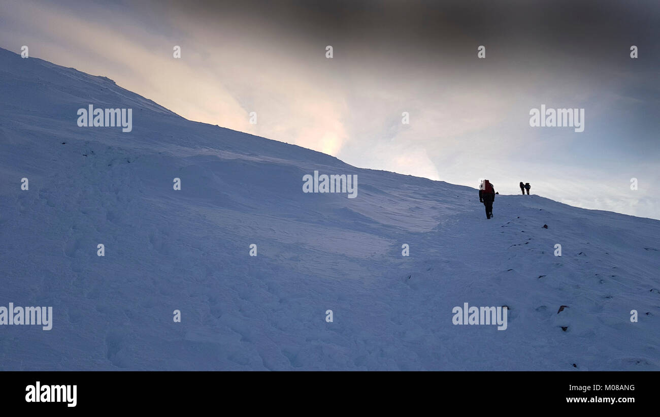 Climbing Ben Nevis, the highest peak in the UK near Fort William in Scotland, by way of the