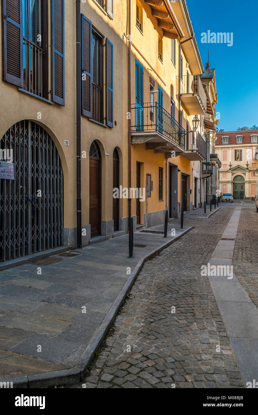 Italy Piedmont Borgaro Torinese View and in Background the Castle ( Now convent of nuns ) Stock Photo