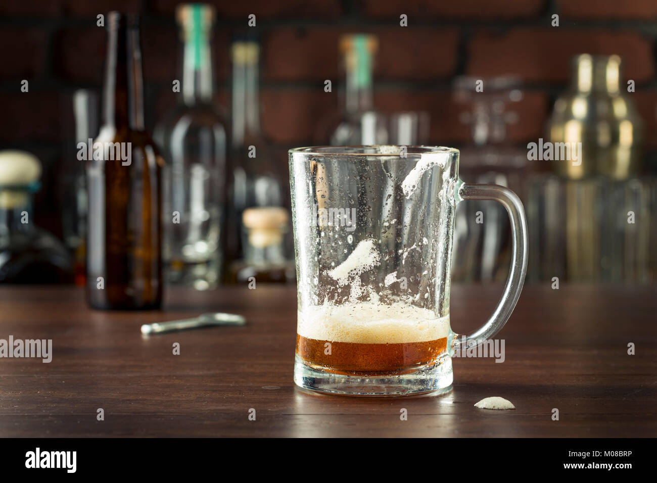 Refreshing Empty Beer Mug in a Bar Stock Photo Alamy
