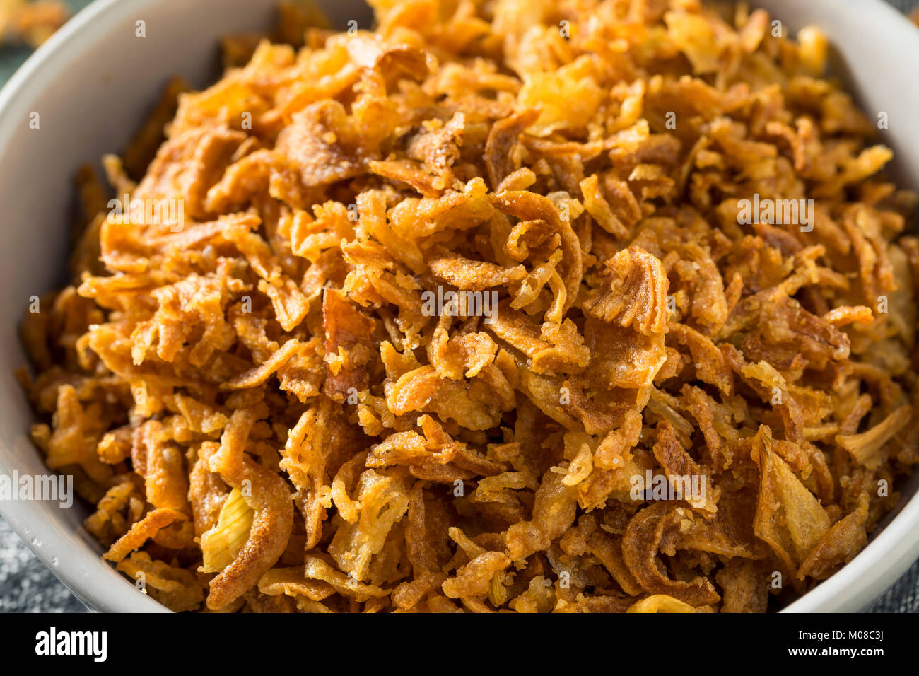 Golden Fried Onion Bits Ready to Eat Stock Photo Alamy