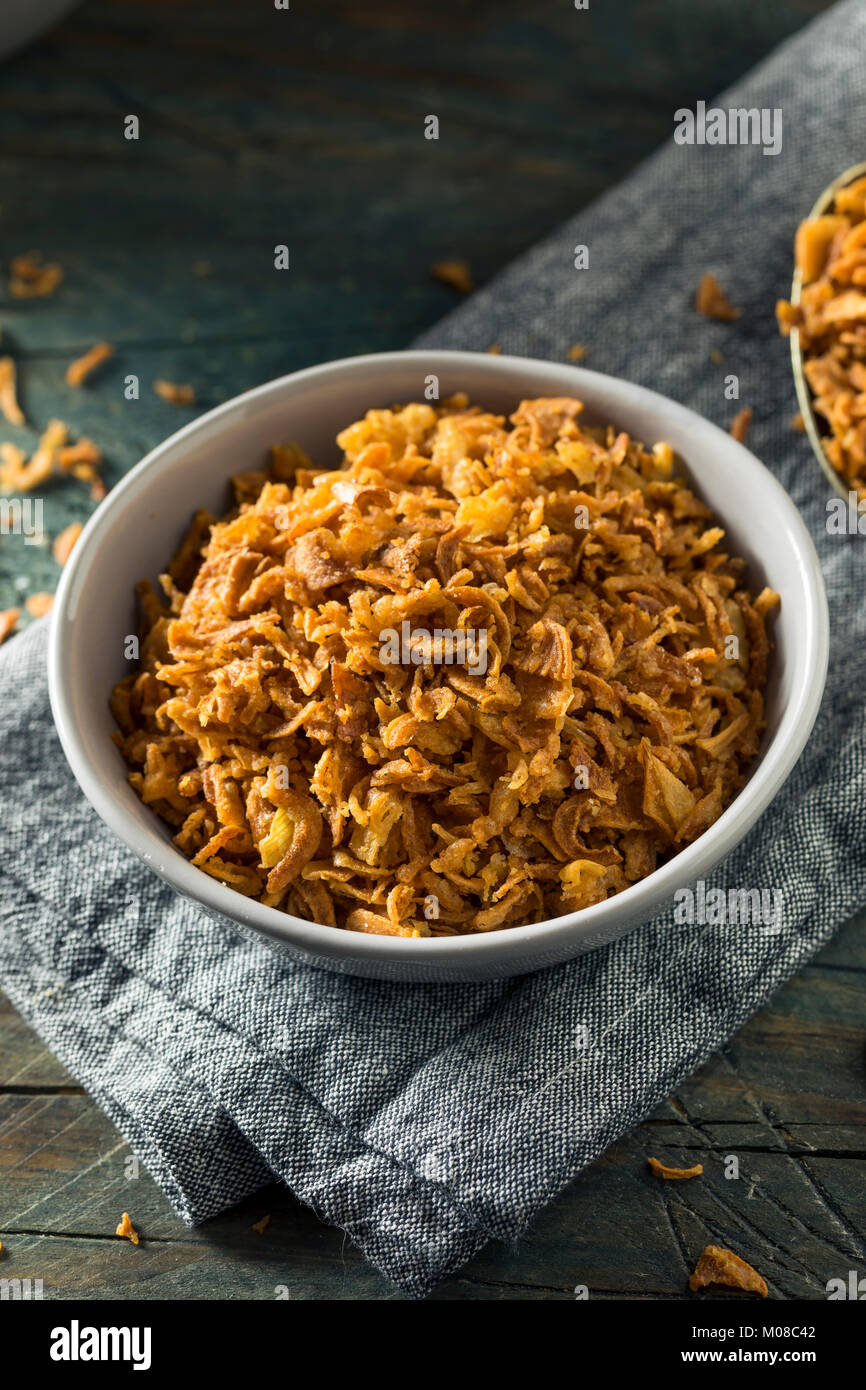 Golden Fried Onion Bits Ready to Eat Stock Photo Alamy