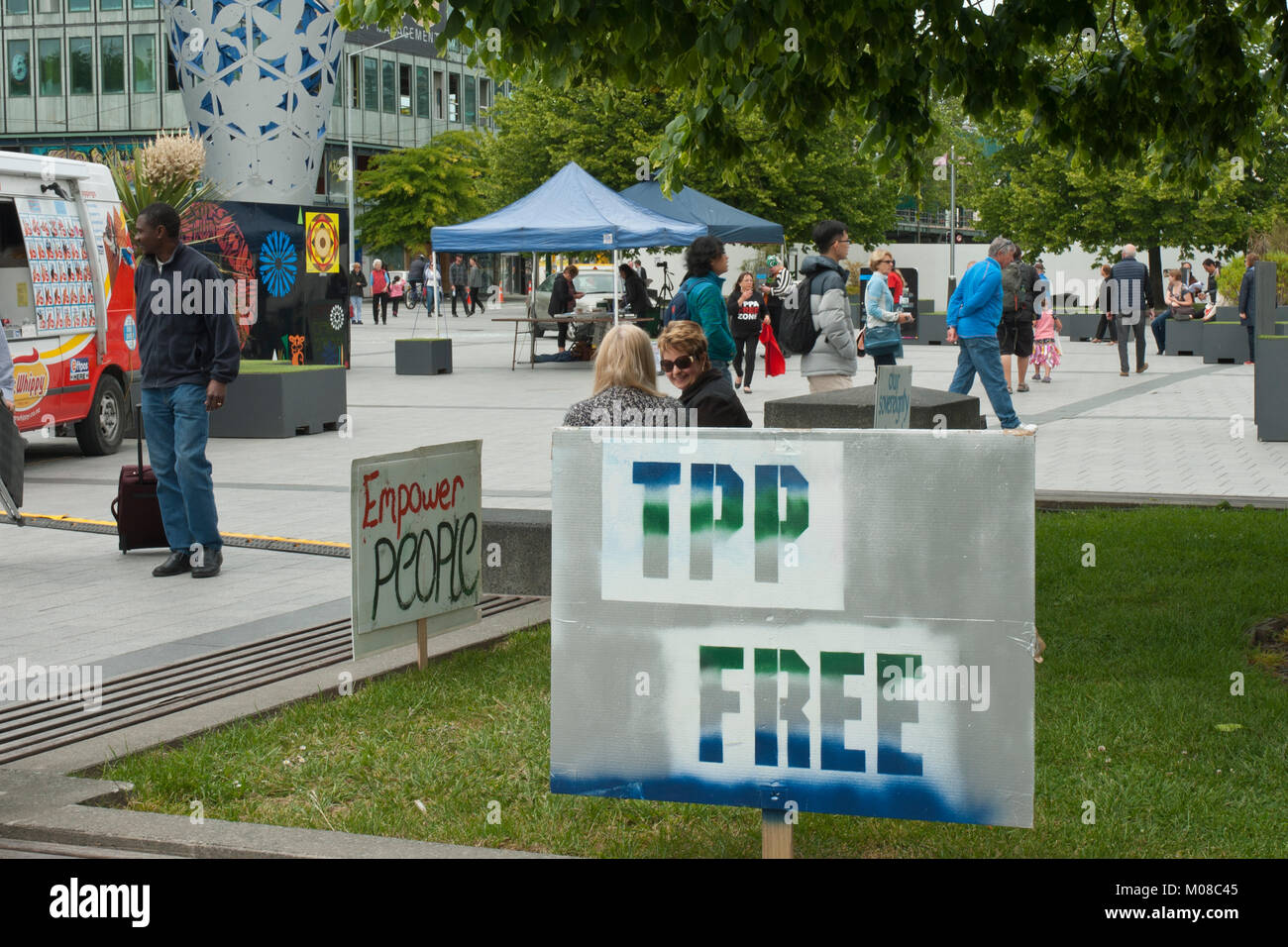 Rally against TPP/ trans pacific partnership in Christchurch, New ...