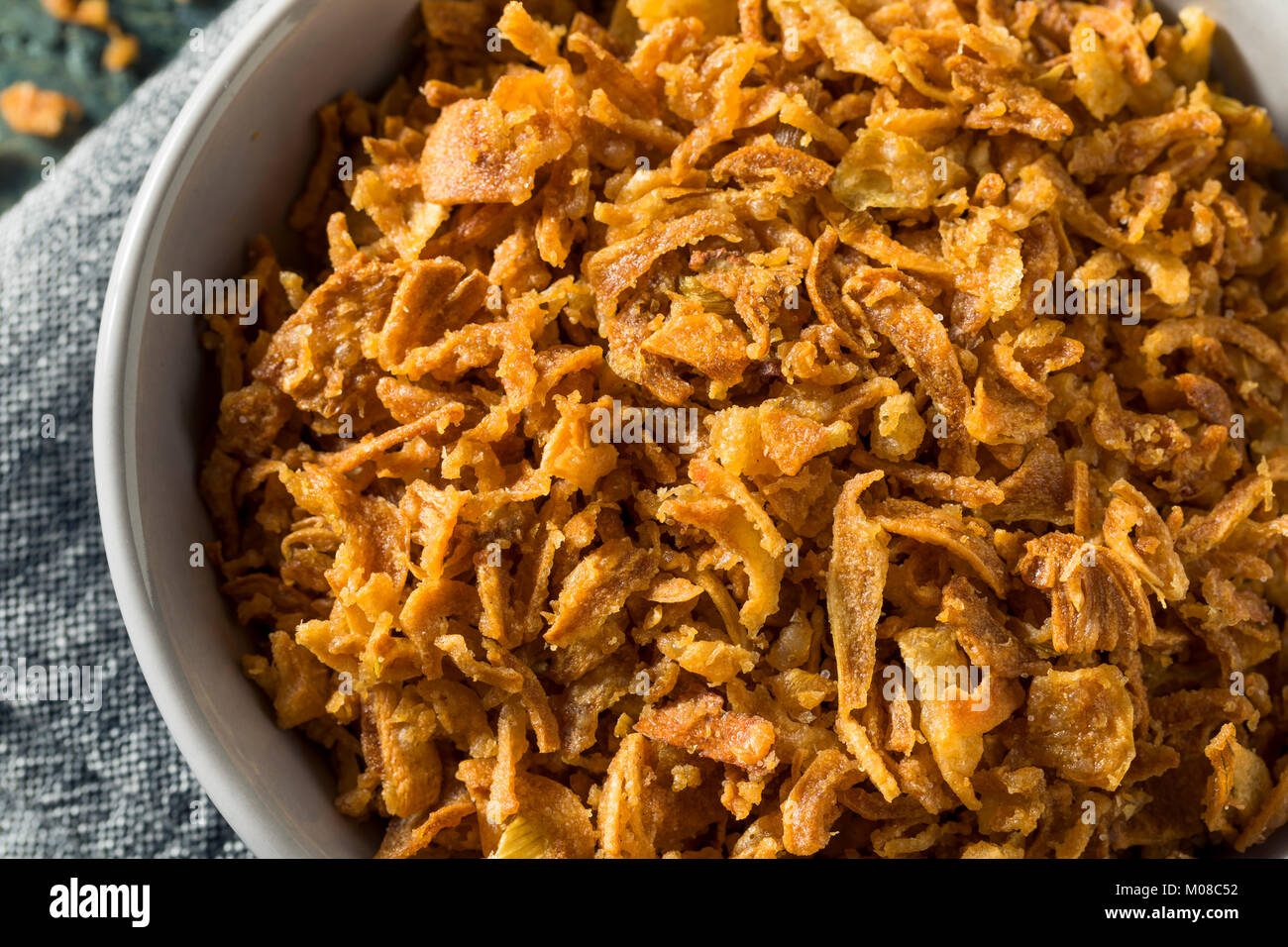 Golden Fried Onion Bits Ready to Eat Stock Photo Alamy