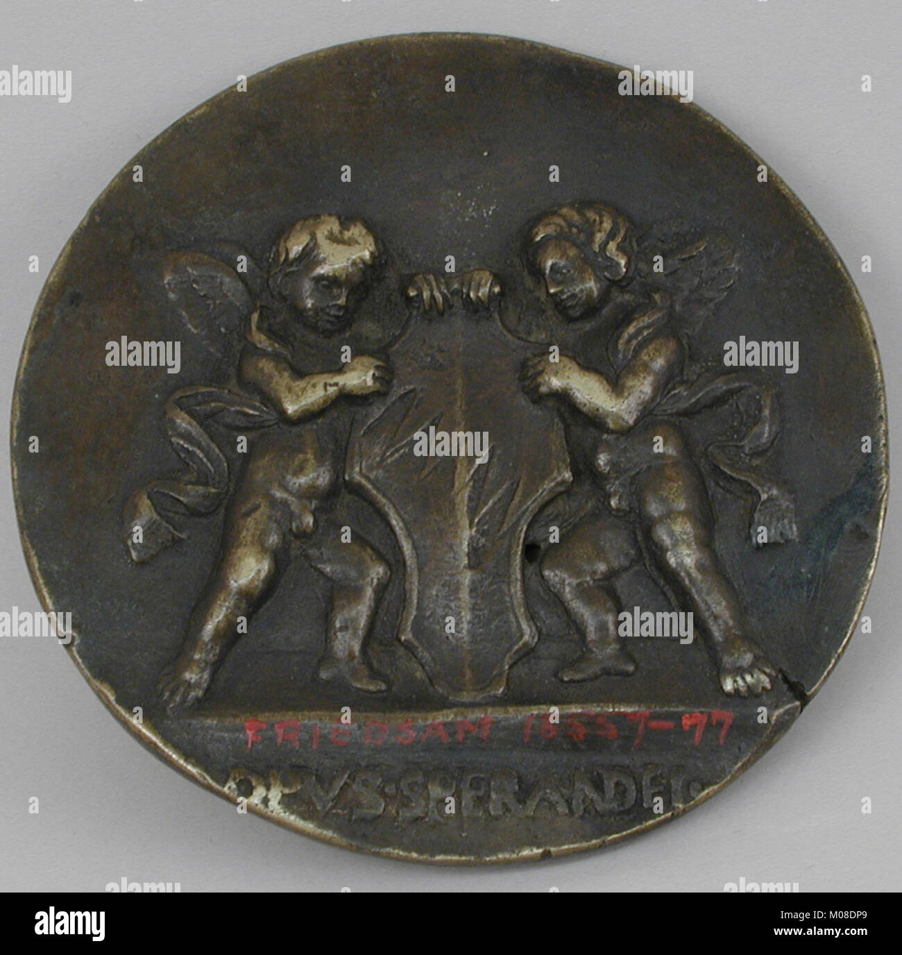 Field Metal Inscription A historical medal with commemorative inscriptions and detailed ...