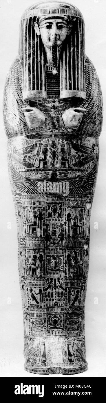 Inner Coffin of Menkheperre (C), usurped from Ahmose MET M6C-281 Stock Photo