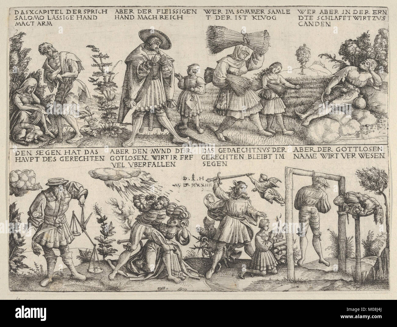 This artwork illustrates Proverbs 10:4-7, emphasizing biblical ...