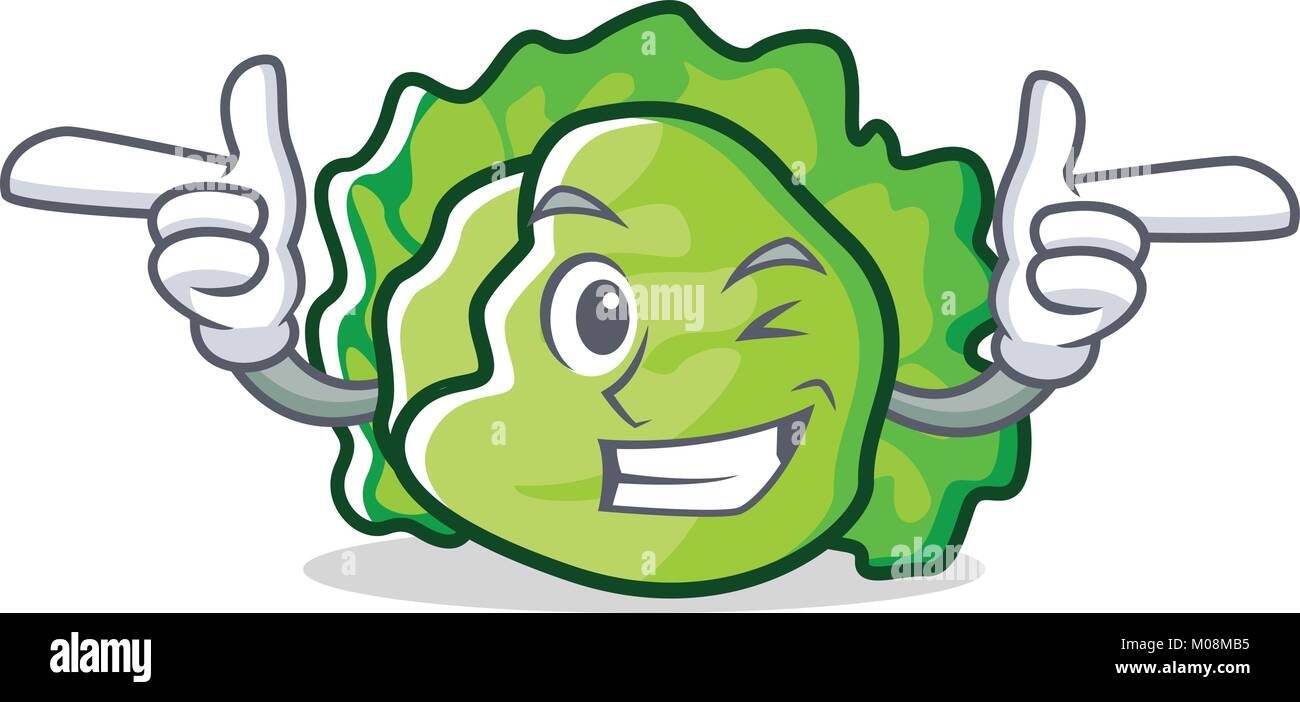 Wink lettuce character cartoon style Stock Vector Image & Art Alamy
