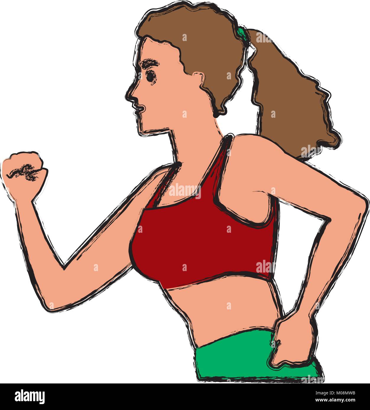 Fitness woman running Stock Vector Image & Art - Alamy