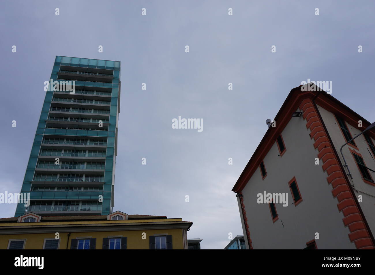 Savona Italy port buildings, harbor for yacht, fishing boat and ships Stock Photo