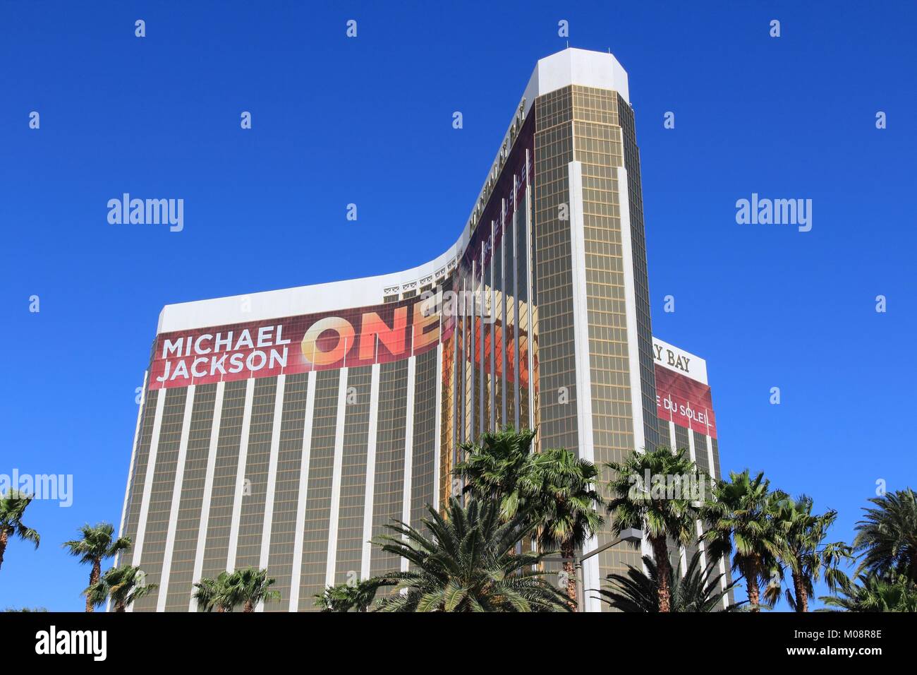 LAS VEGAS, USA - APRIL 14, 2014: Mandalay Bay resort view in Las Vegas. It is one of 20 largest hotels in the world with 3,309 rooms. Stock Photo