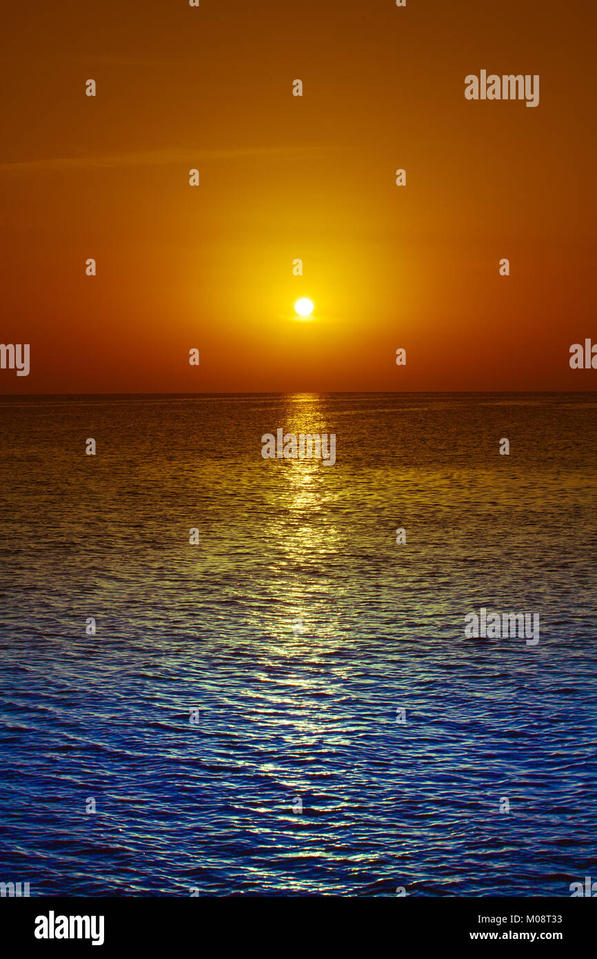 Scenic view of beautiful sunset above the sea Stock Photo - Alamy