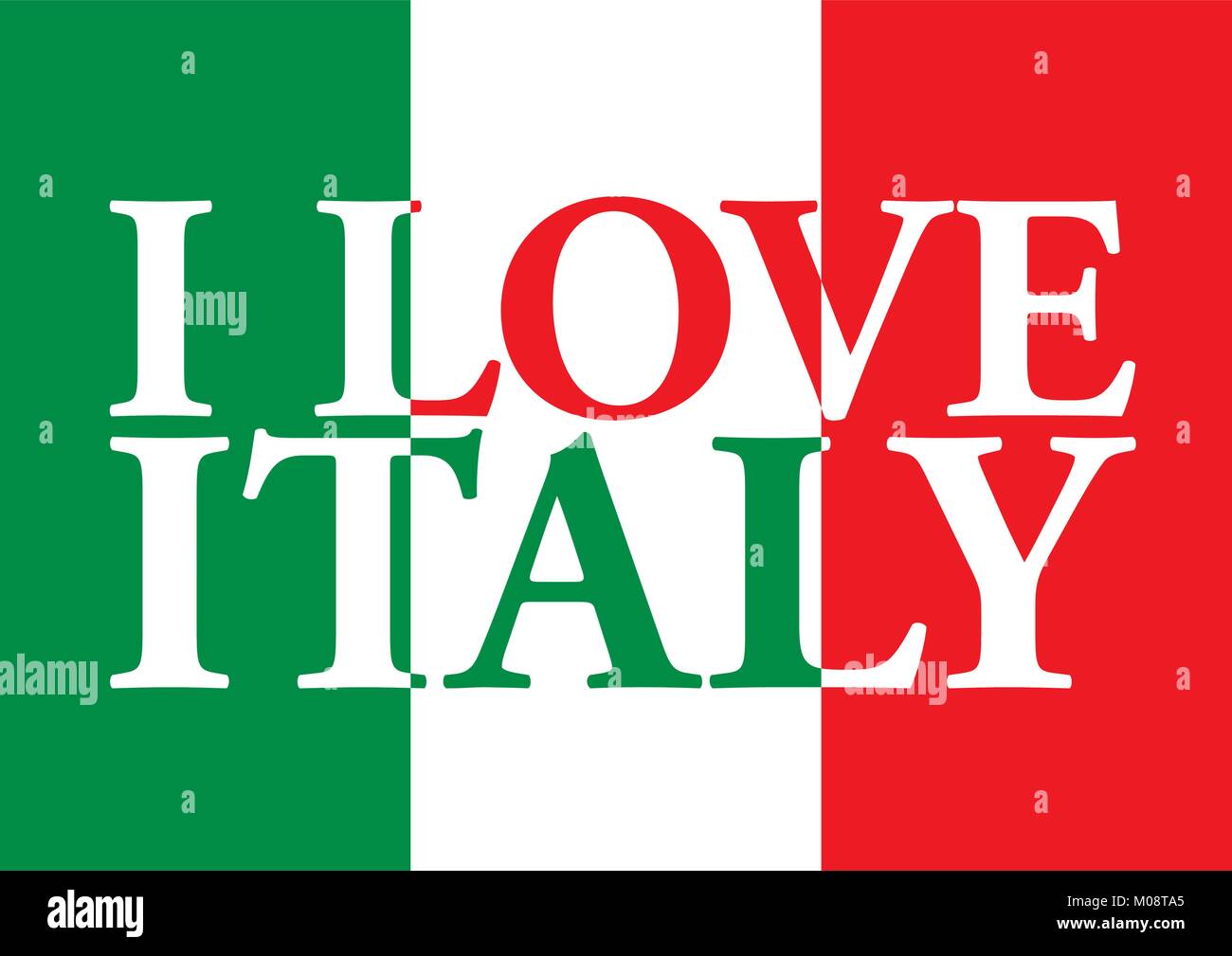 I Love Italy fantasy flag Stock Vector