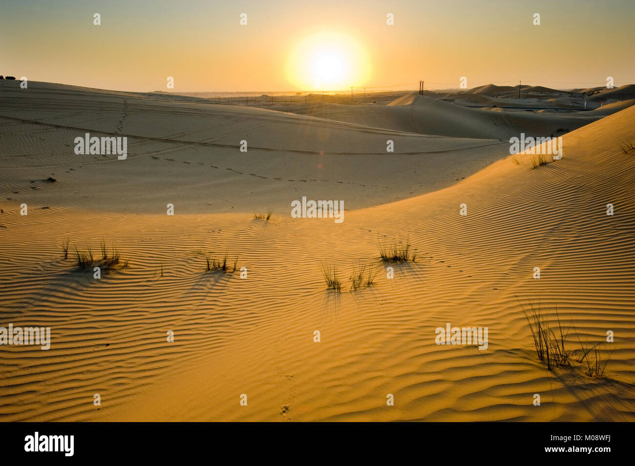 Sunset in the desert in the United Arab Emirates Stock Photo - Alamy
