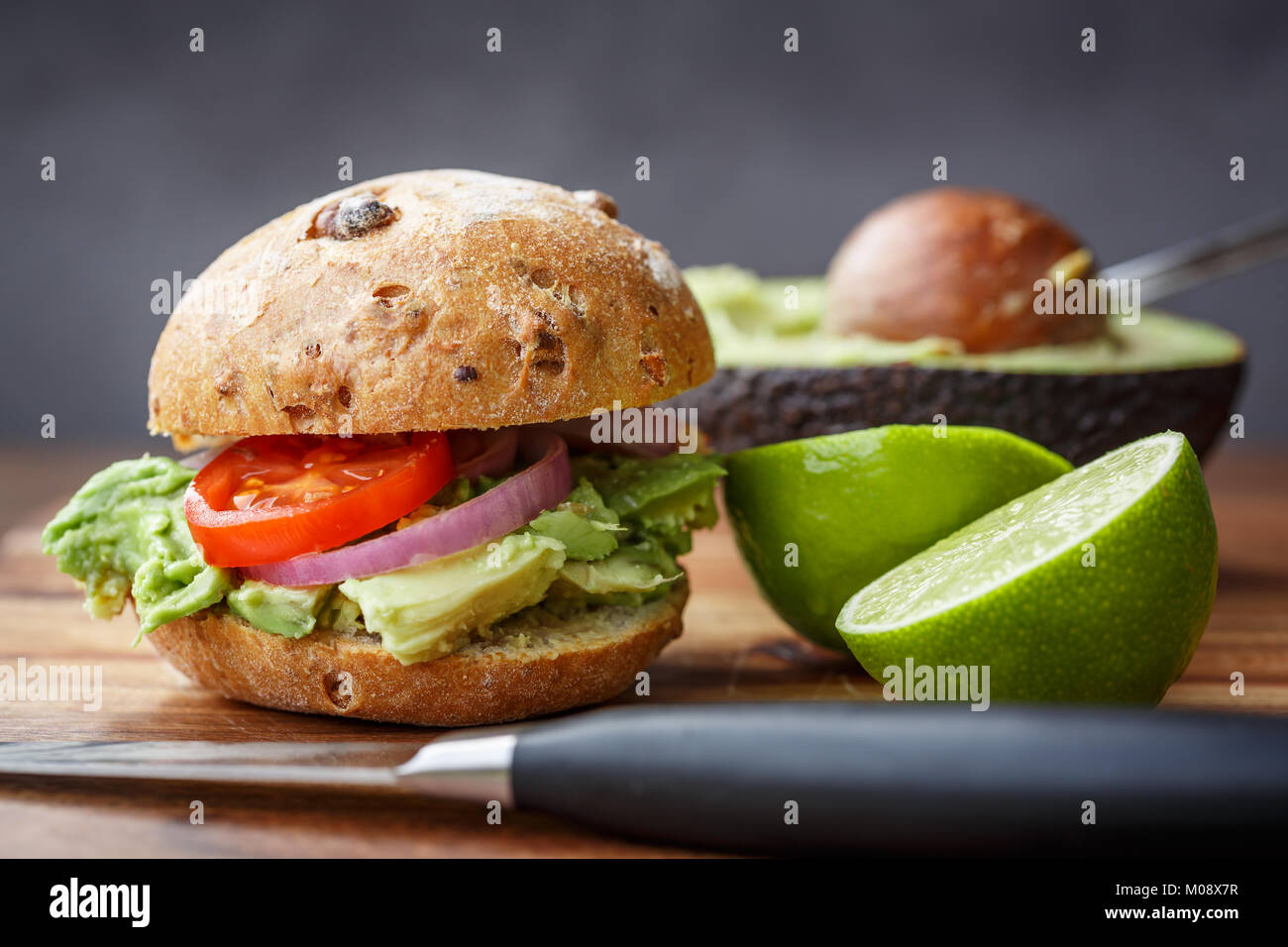 avocado burger Stock Photo