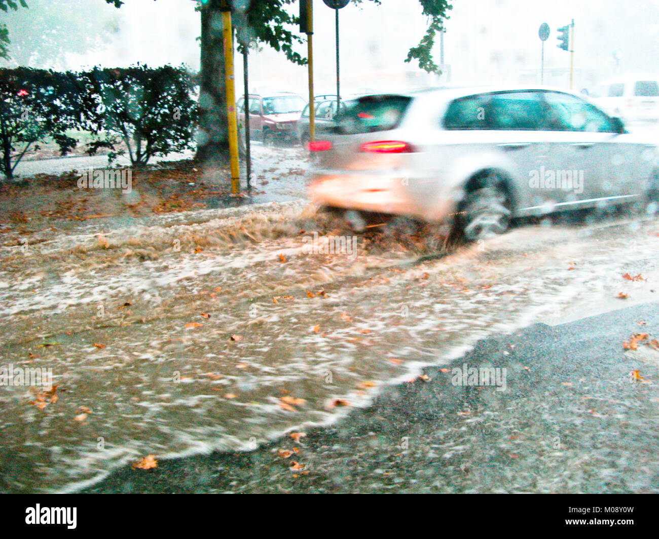 storm in milan Stock Photo
