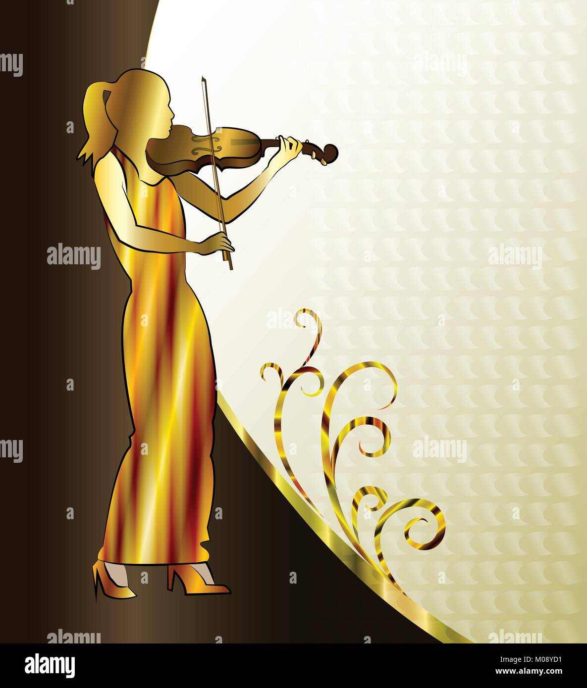 Musician. Violin player, girl playing classical violin Stock Vector ...