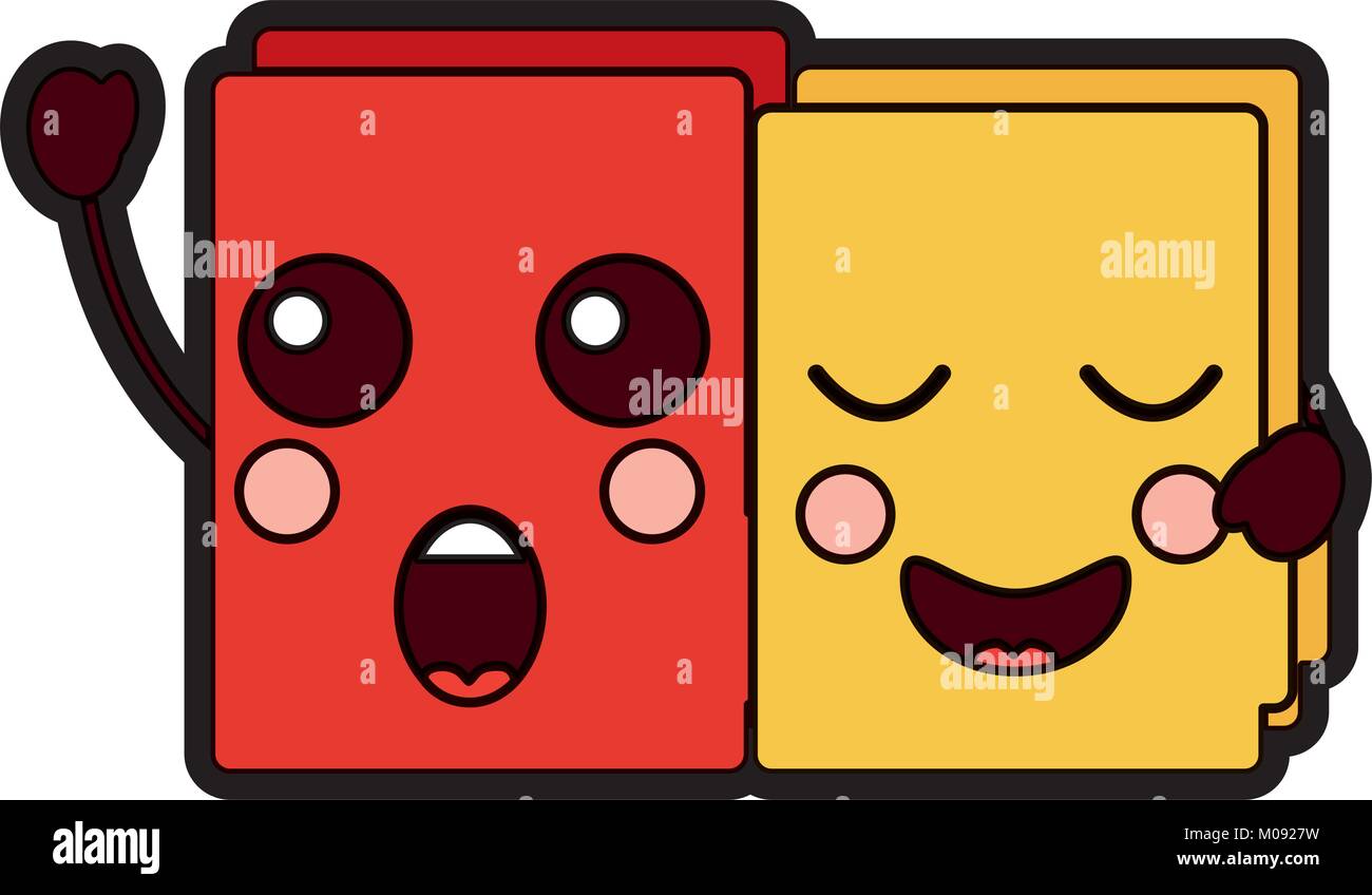 two happy folder file cartoon kawaii icon Stock Vector Image & Art - Alamy
