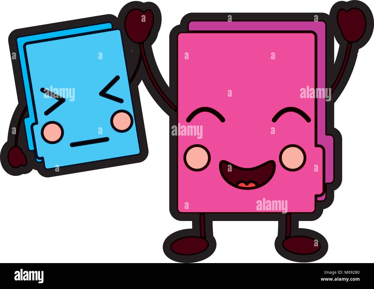 two happy folder file cartoon kawaii icon Stock Vector Image & Art - Alamy