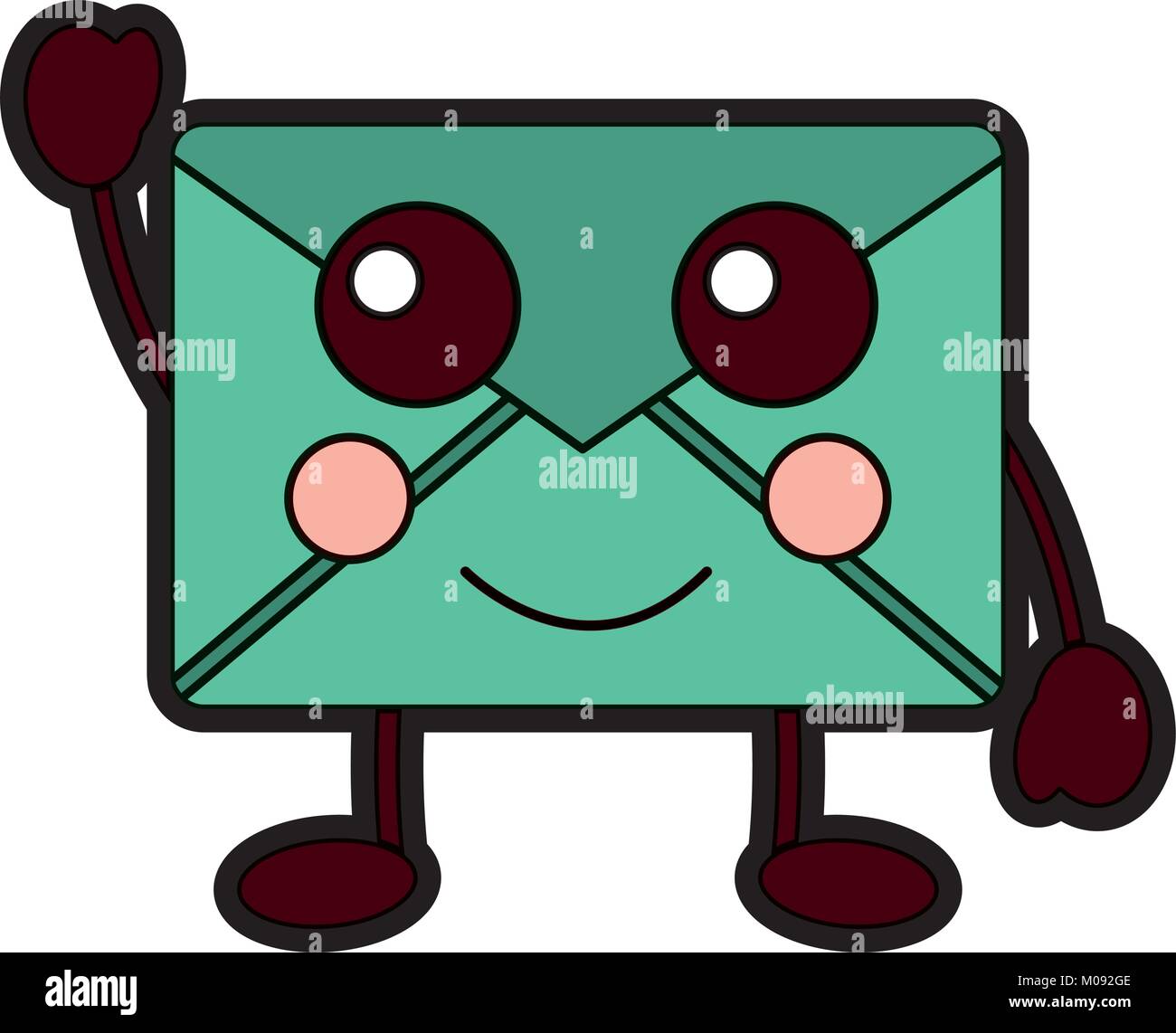 mail envelope kawaii character cartoon Stock Vector Image & Art - Alamy