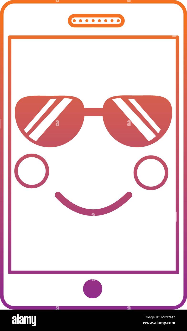 mobile phone character emoticon face kawaii Stock Vector Image & Art ...