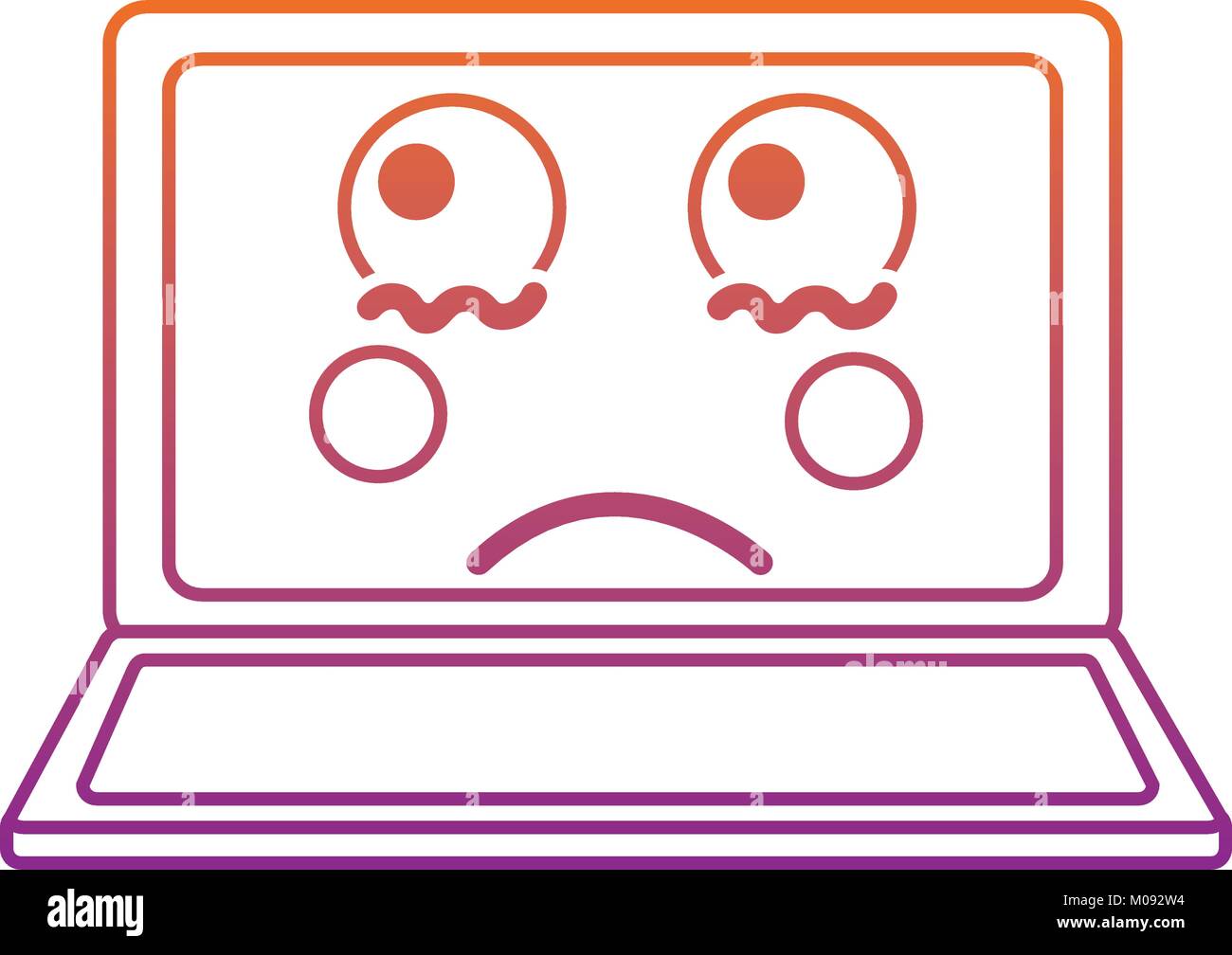 sad laptop kawaii icon image Stock Vector Image & Art - Alamy