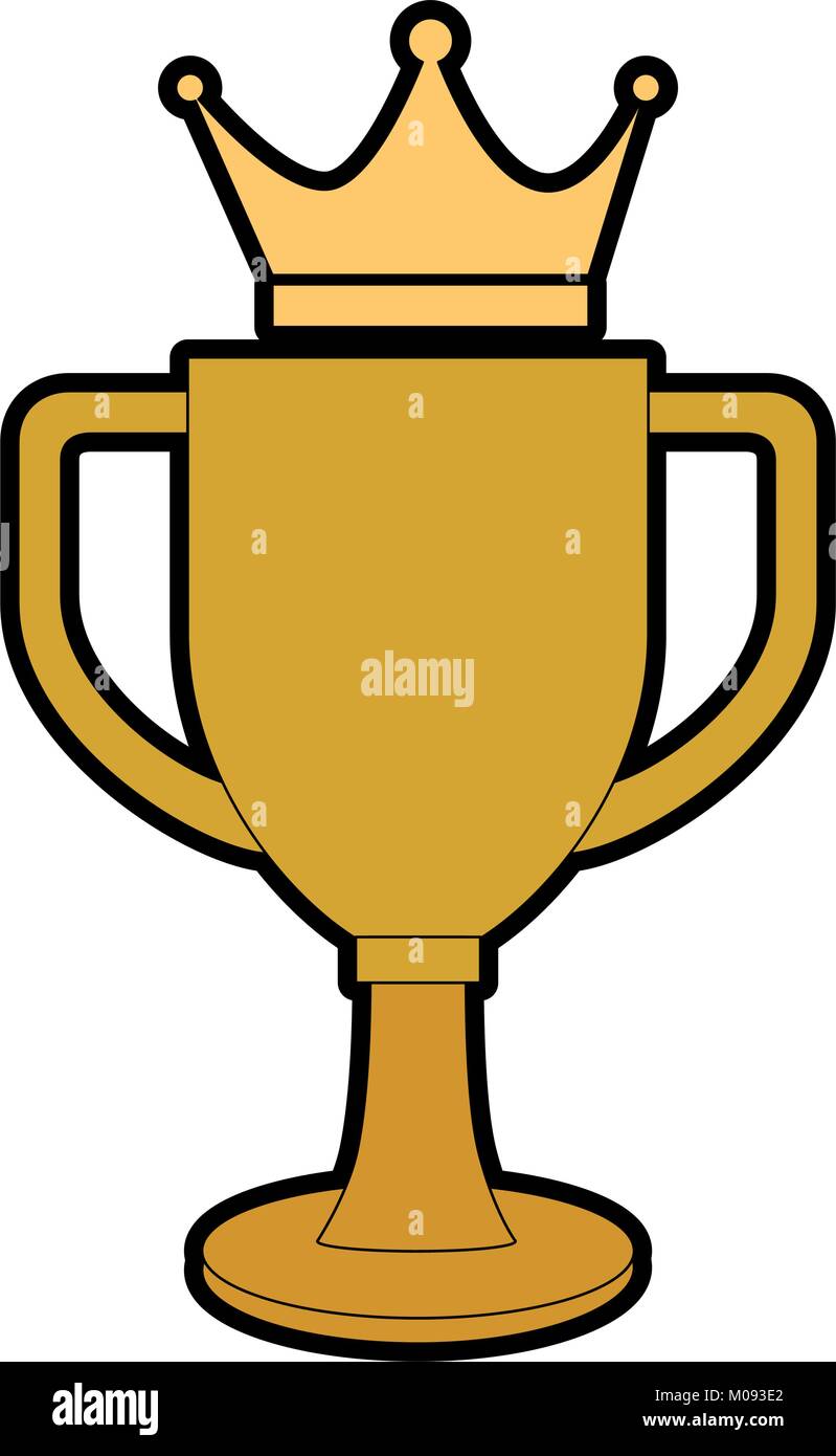 trophy cup with crown championship award vector illustration design ...