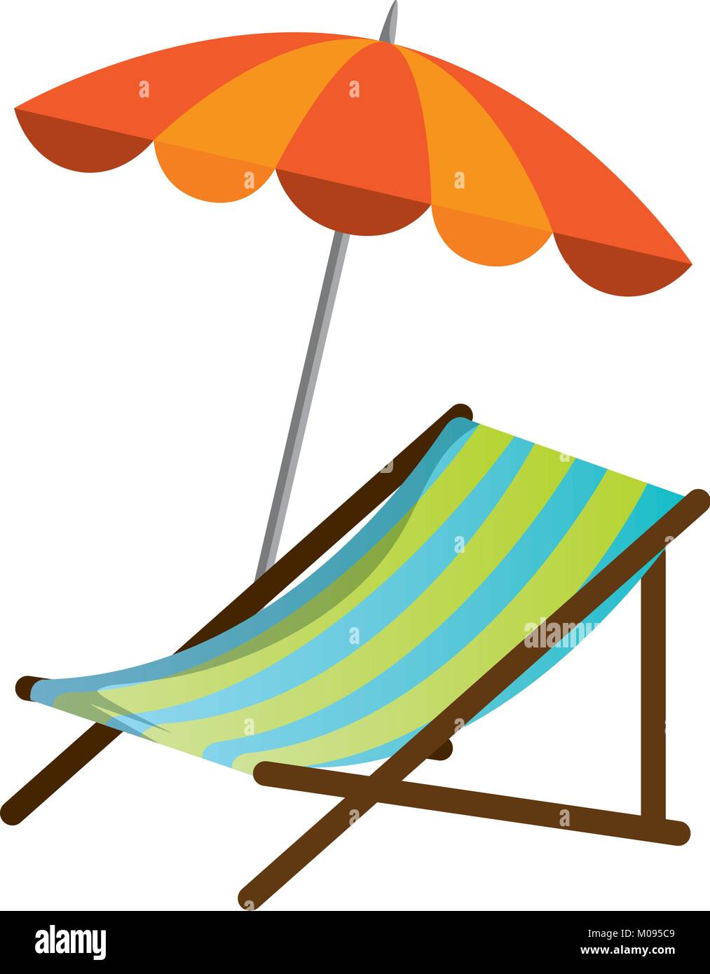 beach chair with umbrella vector illustration design Stock Vector Image ...