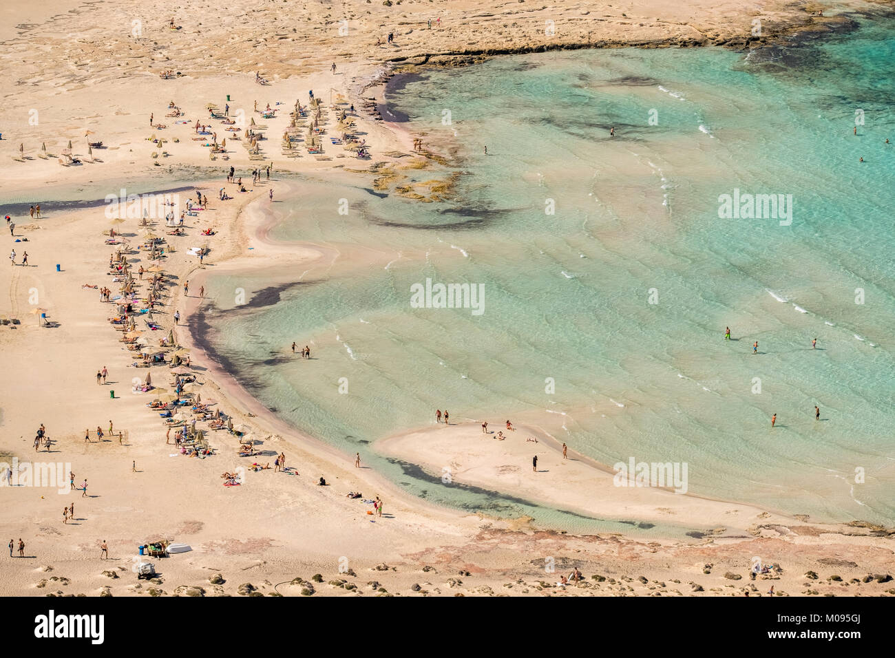 View of the dream beach Balos Beach, sandy beach, Gramvousa peninsula, Crete, Greece, Europe, Chania, Europe, Crete, Greece, GR, travel, tourism, dest Stock Photo