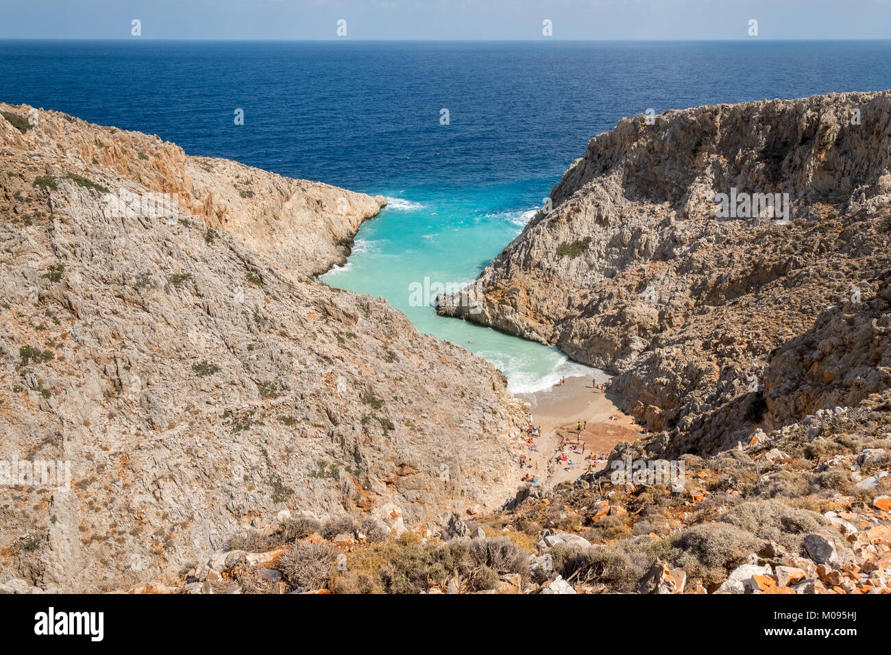 Seitan limania beach, hidden bathing bay, dream beach, Chania, Europe, Crete, Greece, Chania, Europe, Crete, Greece, GR, travel, tourism, tourist dest Stock Photo