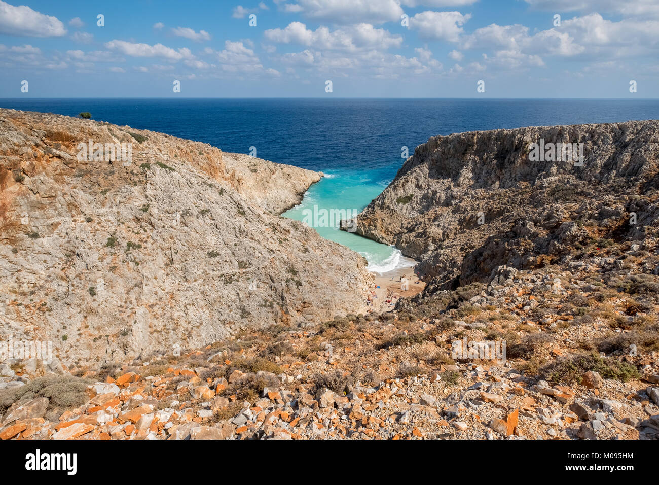 Seitan limania beach, hidden bathing bay, dream beach, Chania, Europe, Crete, Greece, Chania, Europe, Crete, Greece, GR, travel, tourism, tourist dest Stock Photo