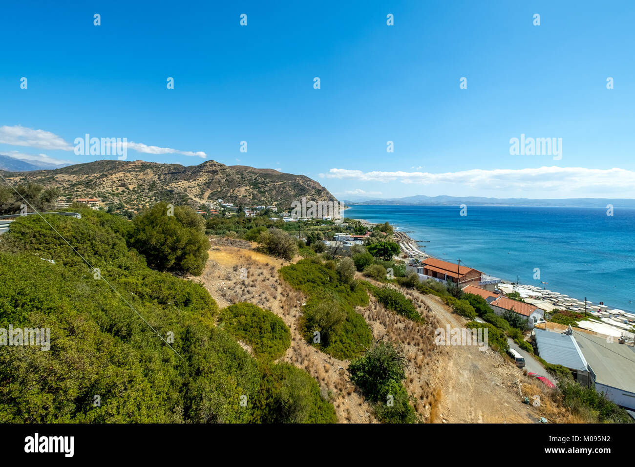 View on Agia Galini, south coast of Crete, Europe, Crete, Greece, Rethimno, Europe, Crete, Greece, GR, Travel, Tourism, Travel Destination, Sightseein Stock Photo