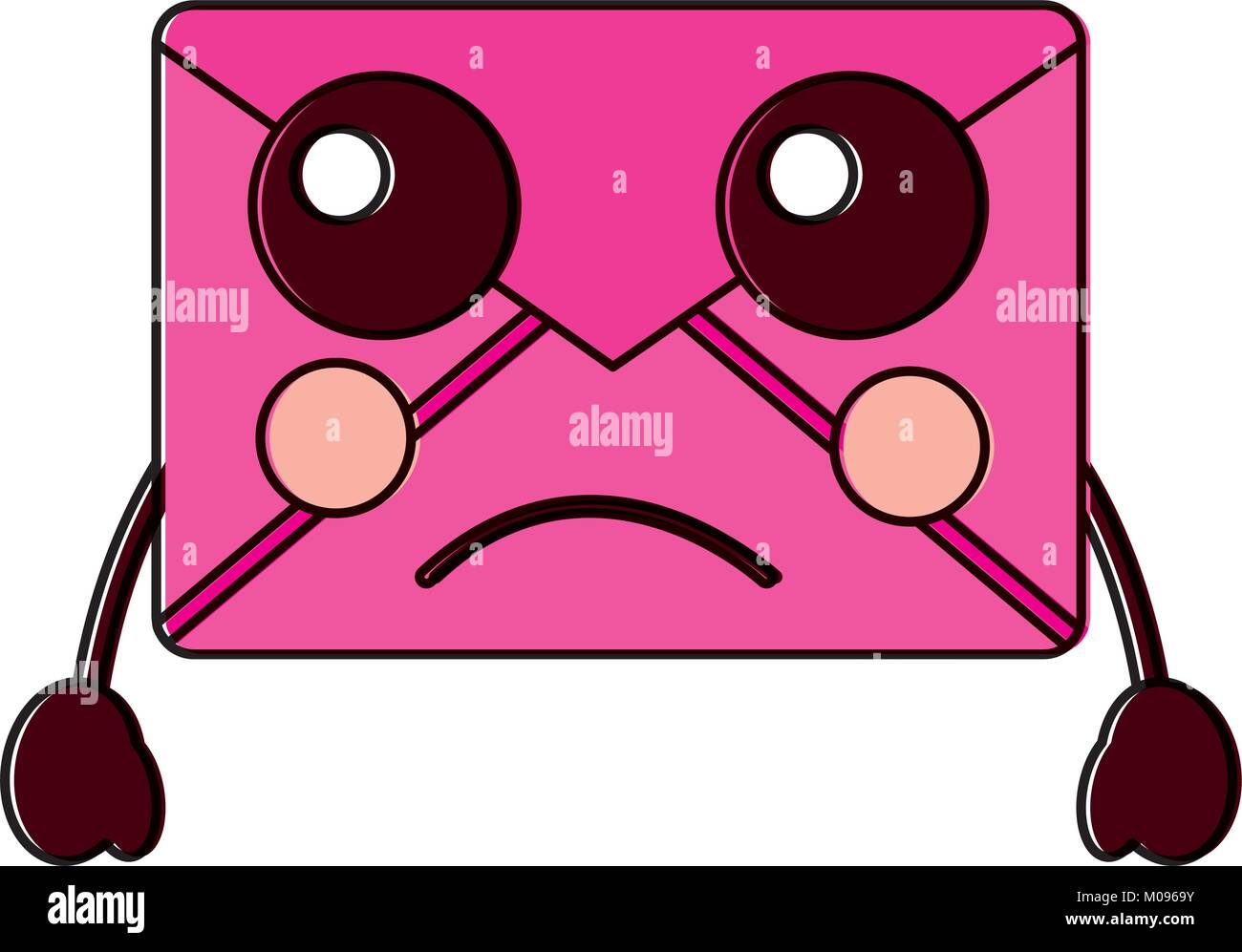 sad message envelope kawaii icon image Stock Vector Image & Art - Alamy