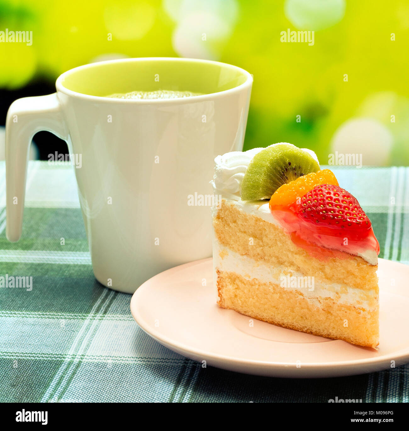 Cake With Coffee Meaning Creamy Beverages And Cream Stock Photo