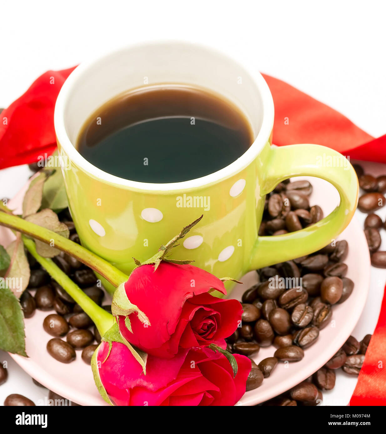 Coffee Rose Valentine Meaning Hot Drink And Gourmet Stock Photo Alamy