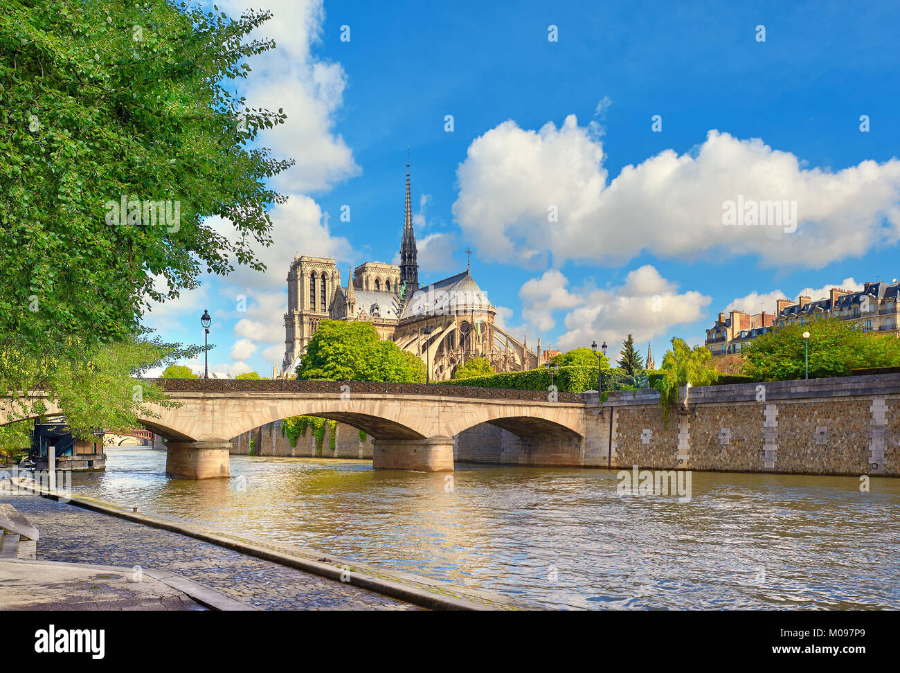 Pont De L Archeveche Photographed From Quai De La Tournelle With Notre pont-de-l-archeveche-photographed-from-quai-de-la-tournelle-with-notre