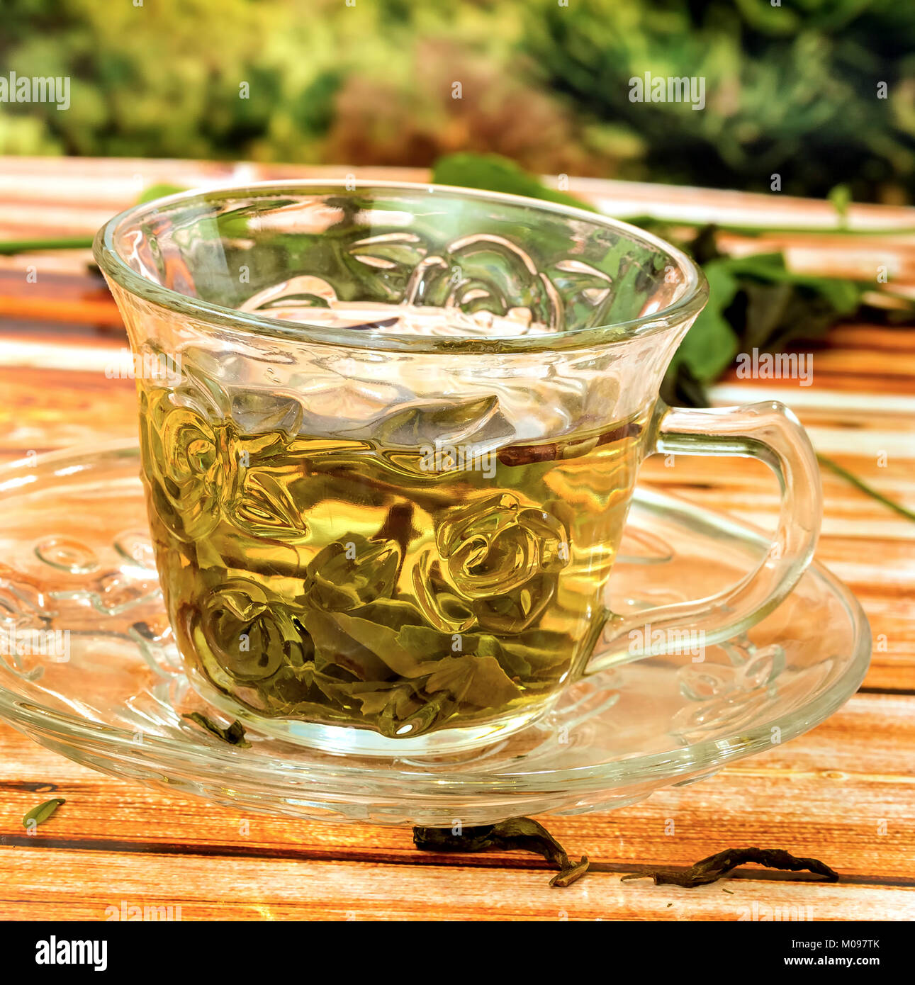 China Green Tea Meaning Refreshing Health And Refreshments Stock Photo