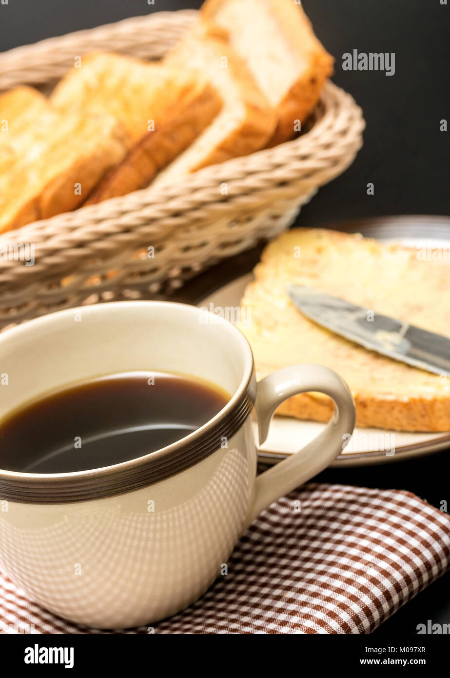 Breakfast Black Coffee Meaning Meal Time And Drinks Stock Photo Alamy