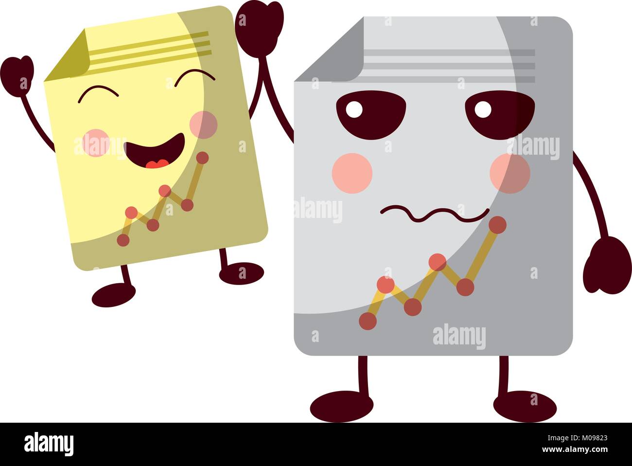 graph chart kawaii icon image Stock Vector Image & Art - Alamy