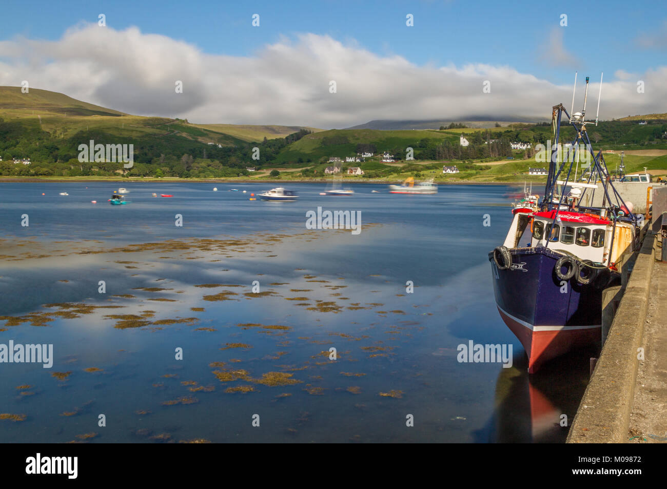 Fishing boat at Uig Harbour Stock Photo Alamy