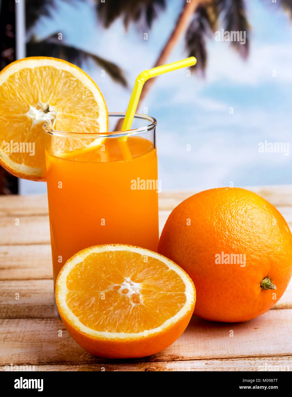 Orange Juice Beverage Meaning Tropical Fruit And Drink Stock Photo Alamy