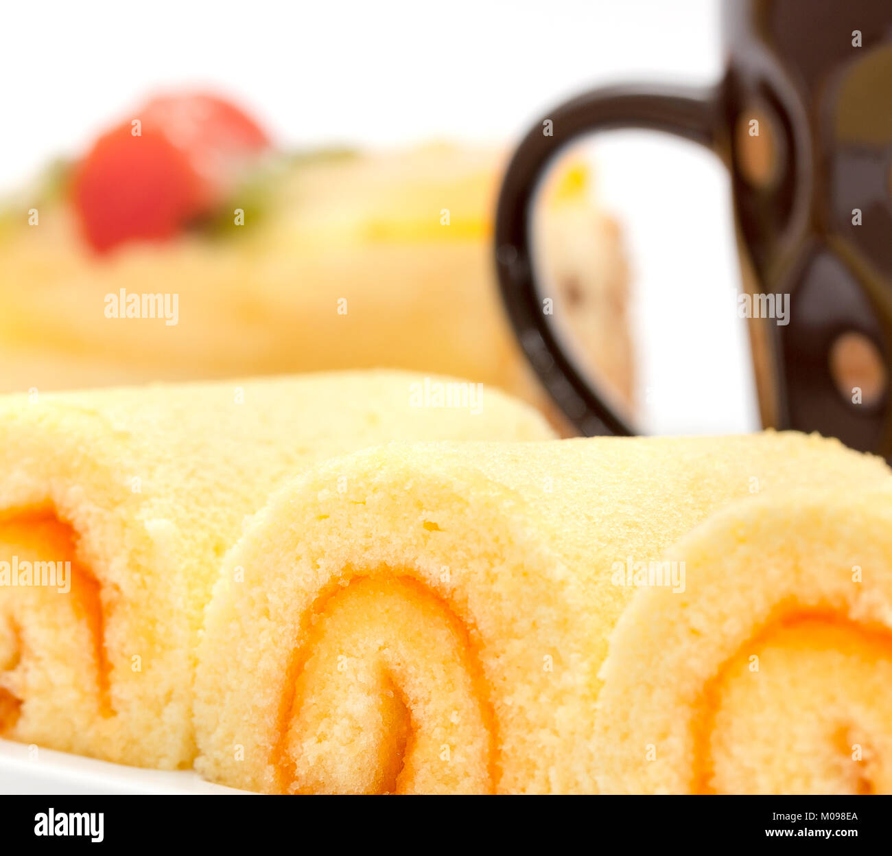 Coffee Strawberry Cake Meaning Desserts Tasty And Gateau Stock Photo