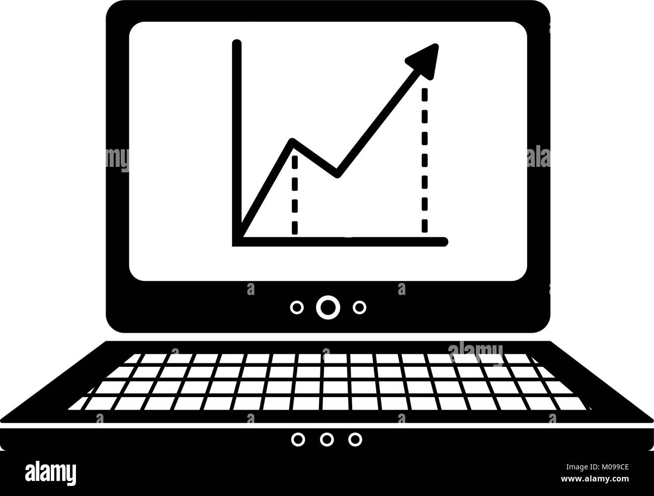 Desktop laptop graph illustration Black and White Stock Photos & Images ...