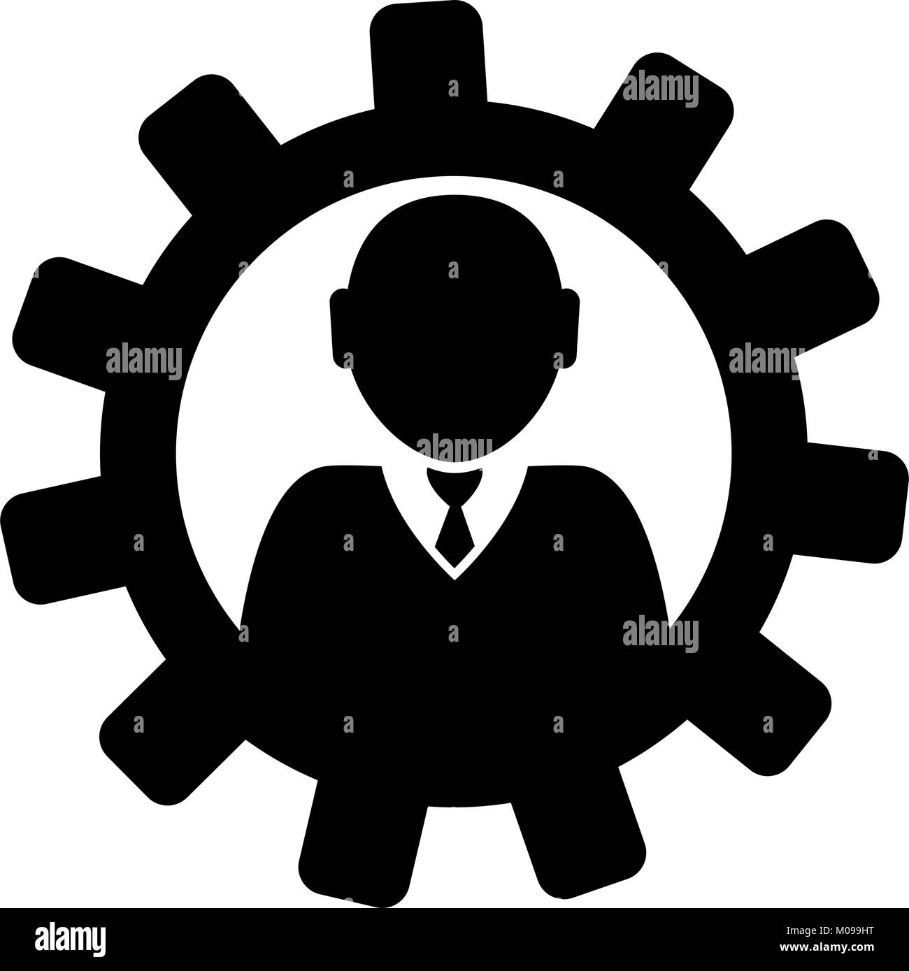 Gear with a businessman icon Stock Vector Image & Art - Alamy