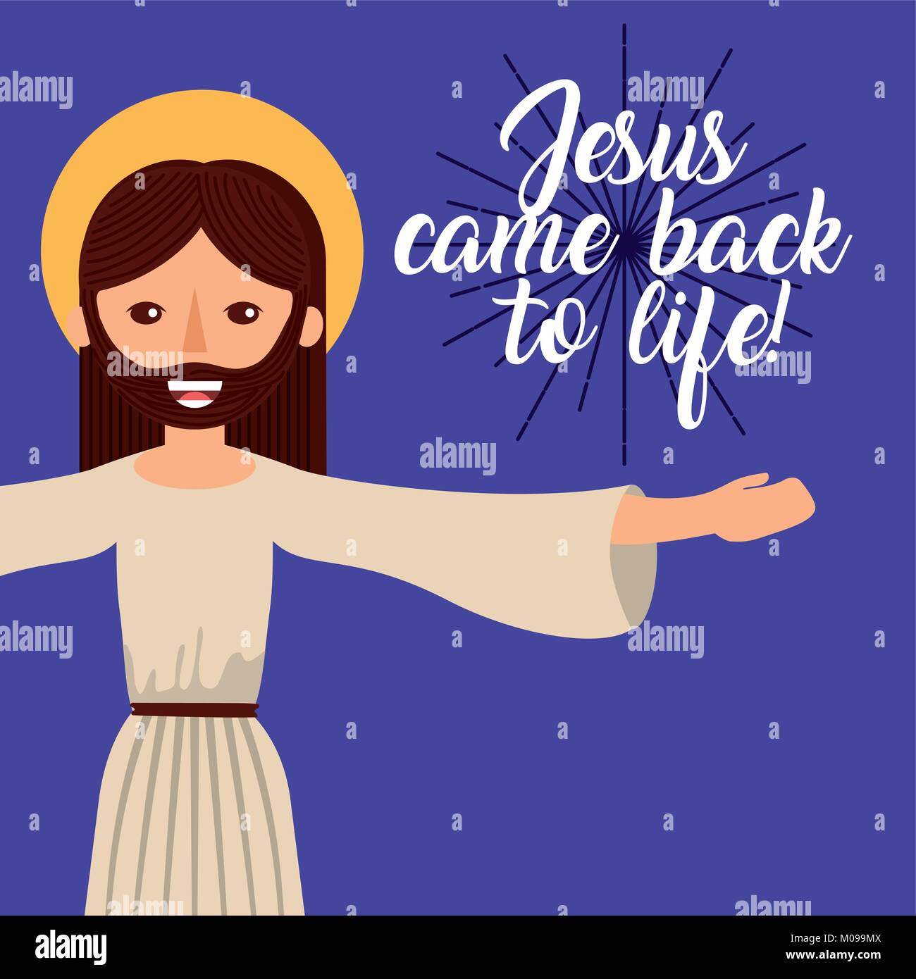 jesus come back to life catholic image Stock Vector