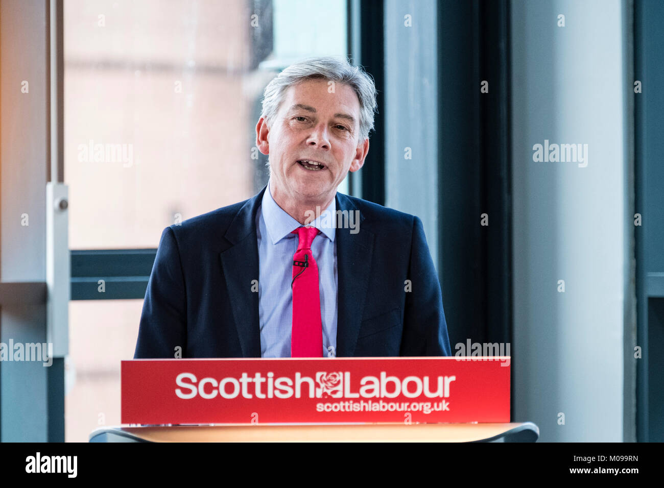 Dundee, Scotland, UK. 19th Jan, 2018. Scottish Labour Party Leader Richard Leonard delivers major speech at Abertay University in Dundee outlining Scottish Labour's policies. Credit: Iain Masterton/Alamy Live News Stock Photo