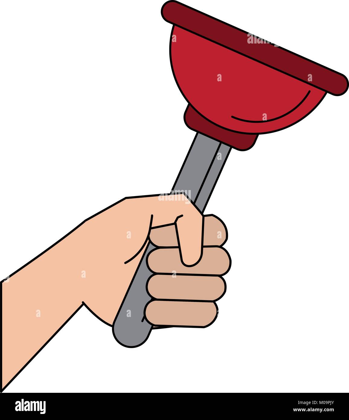 Hand with toilet pump Stock Vector Image & Art Alamy